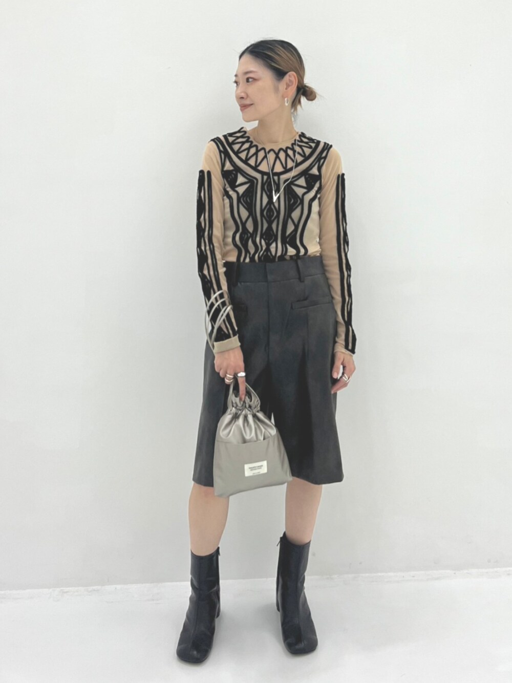 【新品】FUMIE TANAKA フミエタナカ mesh giza long t FUMIE TANAKA（フミエタナカ）の「【FUMIE=TANAKA/フミエタナカ