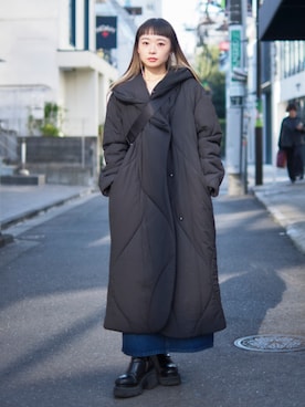 「Ameri（アメリ）のアイテム（ジャケット/アウター）」を使った、STUDIOUS STAFFさん（レディース・156cm）の冬コーディネート