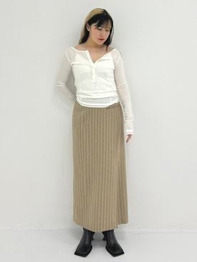 「STUDIOUS（ステュディオス）のアイテム（ブーツ）」を使った、STUDIOUS STAFFさん（レディース・161cm）の夏コーディネート