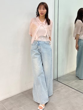 「STUDIOUS(ステュディオス)のアイテム(パンツ)」を使った、STUDIOUS STAFFさん(レディース・155cm)の夏コーディネート