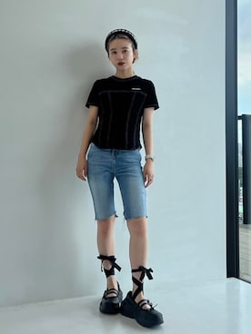 「AKIKOAOKI（アキコアオキ）のアイテム」を使った、STUDIOUS STAFFさん（レディース・152cm）の夏コーディネート