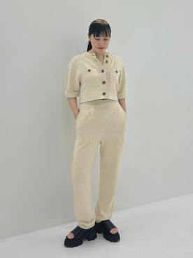 「CLANE（クラネ）のアイテム（セットアップ）」を使った、STUDIOUS STAFFさん（レディース・161cm）の夏コーディネート