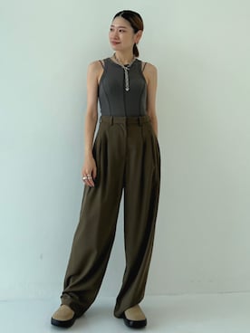 「CLANE（クラネ）のアイテム（スラックス）」を使った、STUDIOUS STAFFさん（レディース・154cm）の夏コーディネート