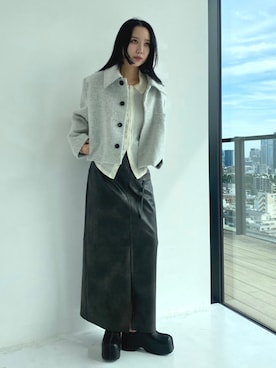 「STUDIOUS（ステュディオス）のアイテム（ジャケット/アウター）」を使った、STUDIOUS STAFFさん（レディース・162cm）の秋コーディネート