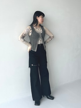 「STUDIOUS（ステュディオス）のアイテム（ブーツ）」を使った、STUDIOUS STAFFさん（レディース・161cm）の春コーディネート
