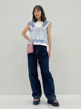 「BASICKS（ベイシックス）のアイテム（パンツ）」を使った、STUDIOUS STAFFさん（レディース・162cm）の夏コーディネート
