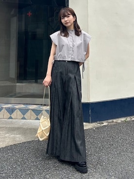 「CLANE（クラネ）のアイテム（シャツ/ブラウス）」を使った、STUDIOUS STAFFさん（レディース・151cm）の夏コーディネート