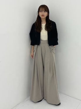 「STUDIOUS（ステュディオス）の【STUDIOUS/ステュディオス】Platform Loafer/プラットフォームローファー/軽量/疲れにくい（その他シューズ、ブラック系）」を使った、STUDIOUS STAFFさん（レディース・150cm）の夏コーディネート