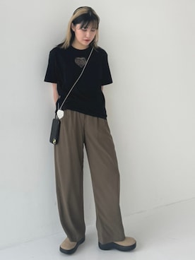 「CLANE（クラネ）のアイテム（スラックス）」を使った、STUDIOUS STAFFさん（レディース・161cm）の夏コーディネート