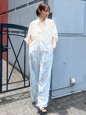 「STUDIOUS(ステュディオス)のアイテム(シューズ)」を使った、STUDIOUS STAFFさん(レディース・165cm)の夏コーディネート