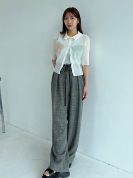 「STUDIOUS(ステュディオス)のアイテム(パンツ)」を使った、STUDIOUS STAFFさん(レディース・155cm)の夏コーディネート