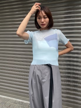 「STUDIOUS(ステュディオス)のアイテム(パンツ)」を使った、STUDIOUS STAFFさん(レディース・165cm)の夏コーディネート