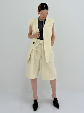 「STUDIOUS（ステュディオス）のアイテム（パンツ）」を使った、STUDIOUS STAFFさん（レディース・154cm）の夏コーディネート