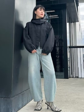 「STUDIOUS（ステュディオス）のアイテム（ブルゾン）」を使った、STUDIOUS STAFFさん（レディース・161cm）の春コーディネート