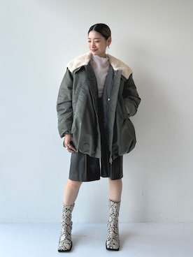 「STUDIOUS（ステュディオス）のアイテム（ブーツ）」を使った、STUDIOUS STAFFさん（レディース・154cm）の秋コーディネート