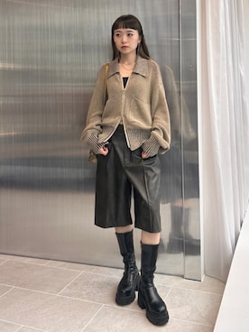 「STUDIOUS（ステュディオス）のアイテム（パンツ）」を使った、STUDIOUS STAFFさん（レディース・156cm）の秋コーディネート