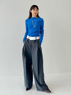 「STUDIOUS（ステュディオス）のアイテム（パンツ）」を使った、STUDIOUS STAFFさん（レディース・162cm）の夏コーディネート