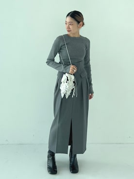 「STUDIOUS（ステュディオス）のアイテム（ブーツ）」を使った、STUDIOUS STAFFさん（レディース・154cm）の秋コーディネート