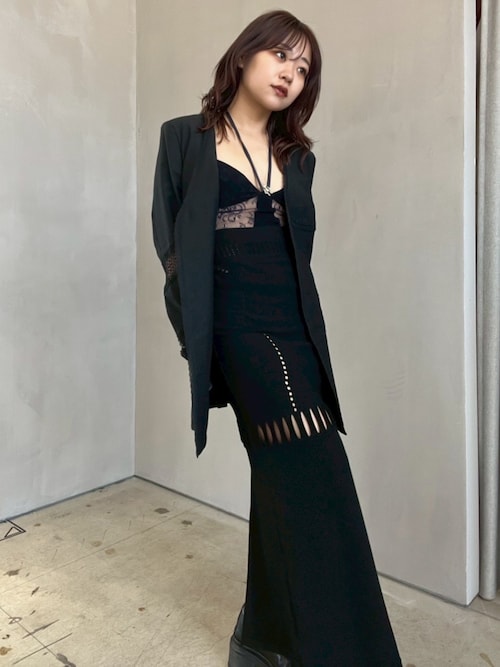 FETICO フェティコ MESH KNIT MAXI SKIRT 茶サイズ1 FETICO/フェティコ】《STUDIOUS別注》MESH KNIT MAXI SKIRT/メッシュ