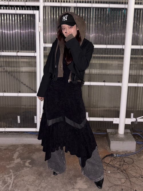 FETICO/フェティコ】《STUDIOUS別注》VELOUR SHEER CUT HEM DRESS