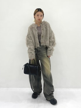 「STUDIOUS（ステュディオス）のアイテム（パンツ）」を使った、STUDIOUS STAFFさん（レディース・152cm）の秋コーディネート