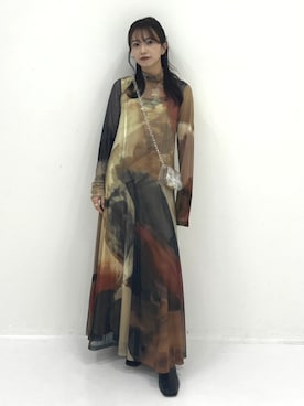 「Ameri（アメリ）のアイテム（ワンピース/ドレス）」を使った、STUDIOUS STAFFさん（レディース・151cm）の秋コーディネート