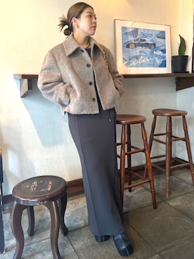 「STUDIOUS（ステュディオス）のアイテム（ジャケット/アウター）」を使った、STUDIOUS STAFFさん（レディース・158cm）の秋コーディネート