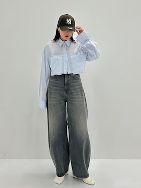 「BASICKS（ベイシックス）のアイテム（帽子）」を使った、STUDIOUS STAFFさん（レディース・161cm）の春コーディネート