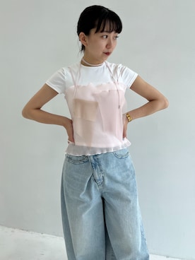 「STUDIOUS(ステュディオス)のアイテム(パンツ)」を使った、STUDIOUS STAFFさん(レディース・155cm)の夏コーディネート