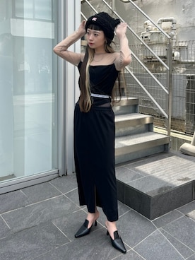 「BASICKS（ベイシックス）のアイテム（ニットキャップ/ビーニー）」を使った、STUDIOUS STAFFさん（レディース・156cm）の夏コーディネート