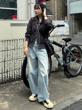 「STUDIOUS（ステュディオス）のアイテム（パンツ）」を使った、STUDIOUS STAFFさん（レディース・151cm）の夏コーディネート