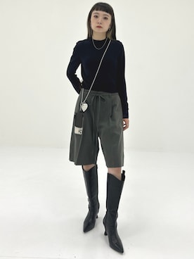 「STUDIOUS（ステュディオス）のアイテム（パンツ）」を使った、STUDIOUS STAFFさん（レディース・156cm）の夏コーディネート
