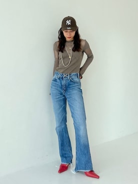 「BASICKS（ベイシックス）のアイテム（帽子）」を使った、STUDIOUS STAFFさん（レディース・162cm）の春コーディネート