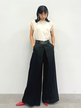 「STUDIOUS（ステュディオス）のアイテム（パンツ）」を使った、STUDIOUS STAFFさん（レディース・162cm）の夏コーディネート
