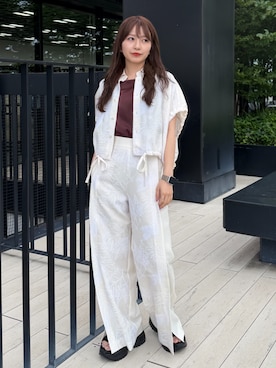 「STUDIOUS(ステュディオス)のアイテム(シューズ)」を使った、STUDIOUS STAFFさん(レディース・155cm)の夏コーディネート