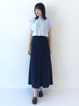 「CLANE（クラネ）のアイテム（シャツ/ブラウス）」を使った、STUDIOUS STAFFさん（レディース・166cm）の夏コーディネート