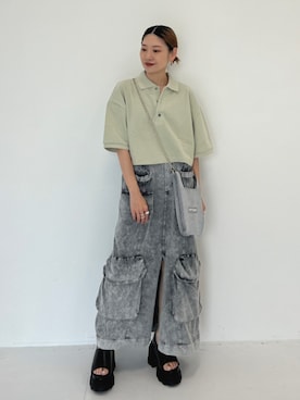 「STUDIOUS（ステュディオス）のアイテム（サンダル）」を使った、STUDIOUS STAFFさん（レディース・154cm）の夏コーディネート