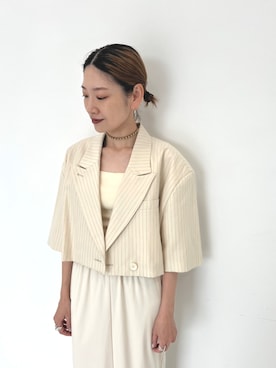 「STUDIOUS（ステュディオス）のアイテム（ジャケット/アウター）」を使った、STUDIOUS STAFFさん（レディース・154cm）の夏コーディネート