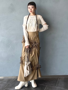 「STUDIOUS（ステュディオス）のアイテム（ブーツ）」を使った、STUDIOUS STAFFさん（レディース・156cm）の秋コーディネート