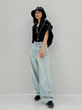 「STUDIOUS（ステュディオス）のアイテム（ブルゾン）」を使った、STUDIOUS STAFFさん（レディース・160cm）の春コーディネート