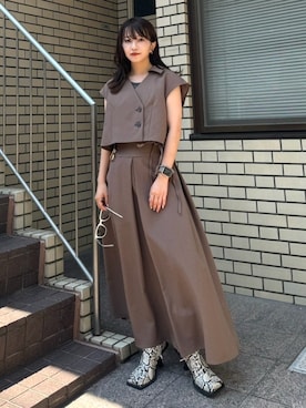 「STUDIOUS（ステュディオス）のアイテム（ワンピース/ドレス）」を使った、STUDIOUS STAFFさん（レディース・151cm）の夏コーディネート