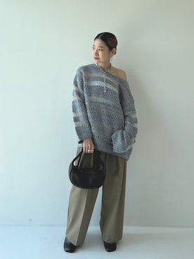 「CLANE（クラネ）のアイテム（ニット/セーター）」を使った、STUDIOUS STAFFさん（レディース・154cm）の秋コーディネート