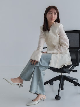「STUDIOUS(ステュディオス)のアイテム(パンツ)」を使った、STUDIOUS STAFFさん(レディース・155cm)の春コーディネート