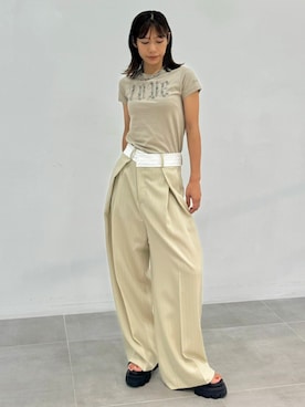 「STUDIOUS（ステュディオス）のアイテム（パンツ）」を使った、STUDIOUS STAFFさん（レディース・162cm）の夏コーディネート