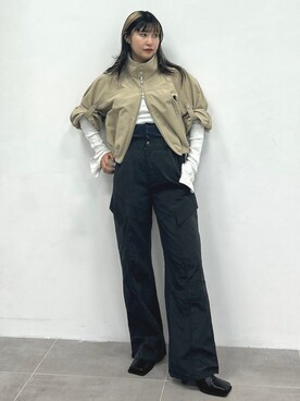 「STUDIOUS（ステュディオス）のアイテム（ブルゾン）」を使った、STUDIOUS STAFFさん（レディース・161cm）の秋コーディネート
