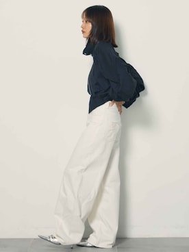 「STUDIOUS(ステュディオス)のアイテム(デニムパンツ)」を使った、STUDIOUS STAFFさん(レディース・165cm)の夏コーディネート