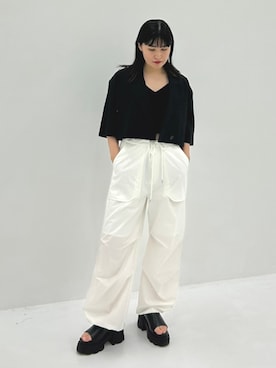 「STUDIOUS（ステュディオス）のアイテム（サンダル）」を使った、STUDIOUS STAFFさん（レディース・161cm）の夏コーディネート
