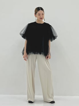 「STUDIOUS（ステュディオス）のアイテム（パンツ）」を使った、STUDIOUS STAFFさん（レディース・154cm）の夏コーディネート