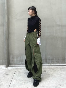 「STUDIOUS（ステュディオス）のアイテム（ブーツ）」を使った、STUDIOUS STAFFさん（レディース・156cm）の夏コーディネート