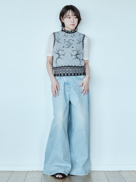 「STUDIOUS（ステュディオス）のアイテム（パンツ）」を使った、STUDIOUS STAFFさん（レディース・162cm）の春コーディネート